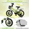 Green Carbon Steel Kids Bike with Basket, Dual Brakes and Detachable Training Wheels